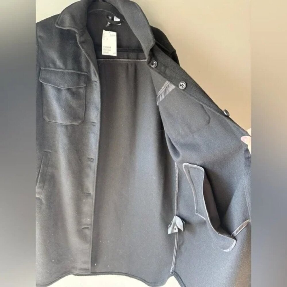 NWT H&M size small Women's Black Longline Shirt/Jacket, button up - Picture 6 of 8